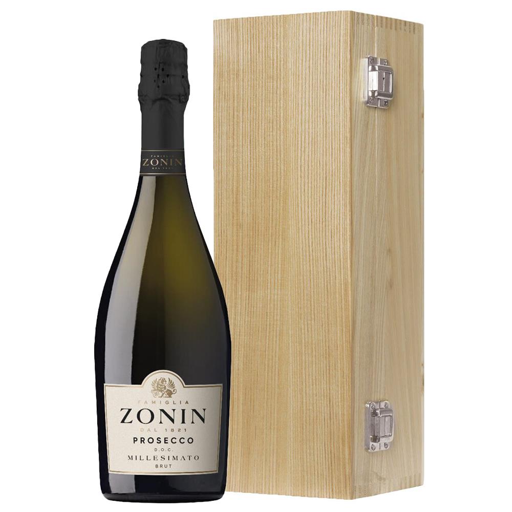 Zonin Prosecco Cuvee DOC 1821 75cl Oak Luxury Gift Boxed